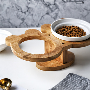 <span class=keywords><strong>Premium</strong></span> Bamboe Huisdierbakken Eco-Vriendelijke Duurzame Voerschotels Voor Kattenhonden Stijlvolle Bamboe Eetschalen Voor Huisdieren