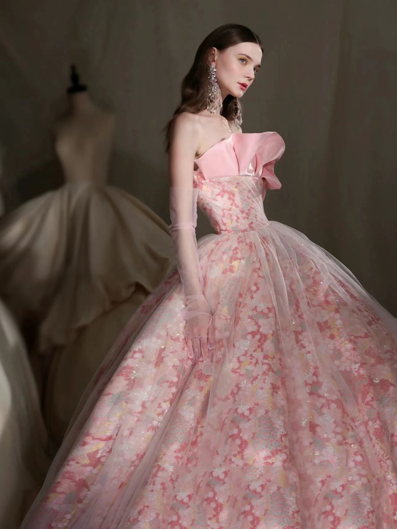 Pink Strapless Wedding Dress - Luxury Fabrics & Custom Designs Pink Strapless Wedding Dress - Luxury Fabrics & Custom Designs