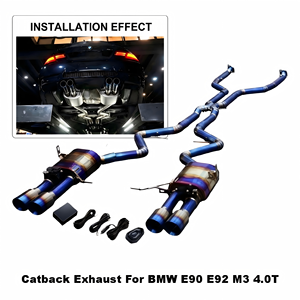 ท่อไอเสีย Vortex Racing Titanium Catback สำหรับ BMW E92 E90 M3 4.0L V8 แบบมีวาล์ว  ประสิทธิภาพสูง  แบบสปอร์ต  พร้อมวาล์วทรอนิกส์ สีฟ้าเบิร์น - Product Image 1