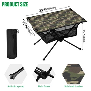 Nouvelle arrivée : table pliante portable en Oxford imprimée camouflage personnalisée pour barbecue, pêche, camping, pique-nique en plein air, sac de pique-nique extérieur - Product Image 2