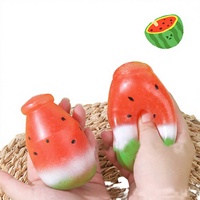 Jouet créatif anti-stress en forme de pastèque de 8,5 cm, en TPR, sensoriel, souple, unisexe, cadeau amusant pour enfants et adultes, pour soulager le stress