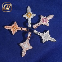 CHOYUE 10K 14K Or véritable, Bijoux fins, Diamant de laboratoire, Bijoux Hip Hop, Pendentif Hip Hop Iced Out, Pendentif Croix Buss Down