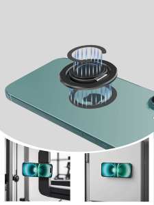 180 ° Flip 3-Mode magnétique Selfie anneau lumière LED pliable Rechargeable maquillage tableau de bord support de voiture téléphone portable tableau de bord de voiture - Product Image 2