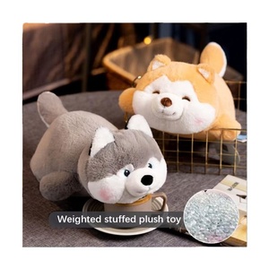 Peluche chien mignon en position couchée, série mère-enfant, coussin doux anti-stress et anti-anxiété, rembourrage en PP, cadeau idéal - Product Image 1