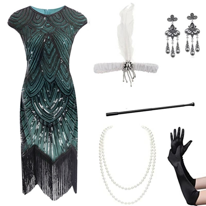 Accessoires de robe verte
