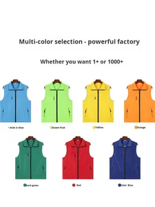 カスタムベスト作業服、ジッパー開閉式、ポリエステル/コットン素材、胸元にプリントロゴ入り、広告・ボランティアキャンペーン用 - Product Image 4