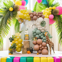Kit d'arche de guirlande de ballons Jungle Safari pour la décoration de fête sur le thème des animaux pour la fête de naissance
