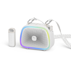 ลำโพงคาราโอเกะมินิสำหรับเด็ก รุ่นใหม่ ไมค์คู่ ไฟ RGB LED 5W สำหรับงานปาร์ตี้กลางแจ้ง ใช้พลังงานจากแบตเตอรี่และ USB รุ่น C22 - Product Image 4