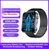 Reloj inteligente cuadrado con detección de frecuencia cardíaca durante todo el día, alarma de llamada de emergencia SOS, pantalla IPS 4G IP68, Protocolo IOS de silicona de 1,3 pulgadas