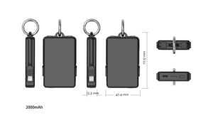 แบตสำรองคุณภาพสูงขนาดเล็ก 2000mAh พร้อมสายชาร์จคู่สำหรับโทรศัพท์ - Product Image 6