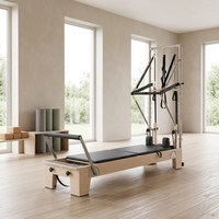 Máquina de Pilates Reformer de Madera de Roble Negra Clásica para Estudio Comercial y Uso Doméstico - ¡Oferta Especial!