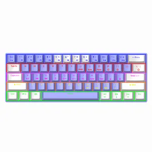 AMZ Venda Quente Profissional Real Teclado Mecânico Interruptor Azul 60% RGB Retroiluminado Com Fio 61 Teclas Gaming Keyboa Mecânica