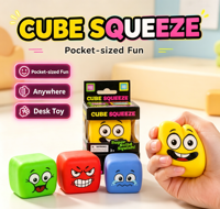 Jouet souple en forme de cube d'expressions, format poche, pour enfants, idéal pour les sacs cadeaux et la réduction du stress, jouet de bureau