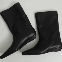 Stivaletti da Donna con Punta Affusolata Inverno 2026, Design Vintage, Tacco Basso, Scarpe in Morbida Pelle, Stile Moderno