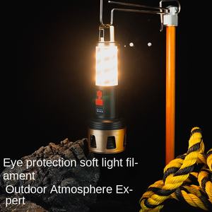 Portable Multi-Function Camping Fishing Lamp <b>Rechargeable</b> LED <b>Light</b> Flashlight with IP44 Waterproof & Dimmable - Product Image 3