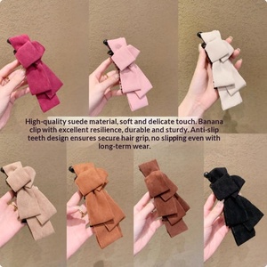 Barrette à cheveux en forme de banane multi-couches de haute qualité coréenne pour l'automne, barrette à cheveux pour femme, barrette à cheveux faite à la main, crème douce, style sœur, vent - Product Image 4