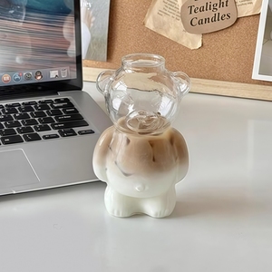 Copo de Vidro Borossilicato de Design Moderno e Famoso na Internet, em Formato de Urso, Bonito e Divertido para Café, Suco, Chá e Bebidas em Festas - Product Image 6