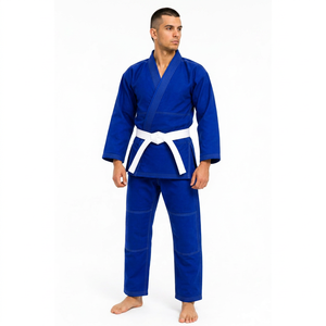Kimono de BJJ Azul Unisex, Corte Regular, 100% Algodón, Duradero, Ligero, Transpirable, Resistente a la Contracción, Ropa de Artes Marciales, Talla Adulto, Karate - Product Image 1