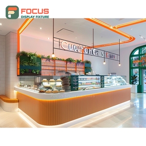 Integrated Coffee Service <b>Counter</b> Front Cash Wrap Condiment Station Cafe <b>Counter</b> Display - Product Image 4