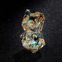 Vente en gros de dés polyédriques personnalisés OEM/OD, 7 pièces, dés en résine transparente à bords tranchants pour jeux de rôle RPG