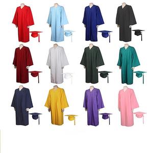 Adulte Noir Mat Graduation Robe Cap Tassel Set 2025 Uniforme <span class=keywords><strong>Scolaire</strong></span> Université Cérémonie Classique pour le Lycée et le Bachelor - Product Image 1