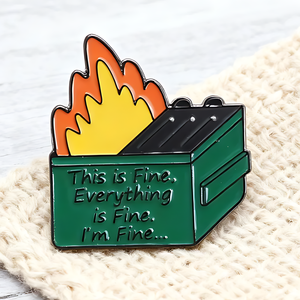 Nouvelle broche en émail métallique de la série Creative Garbage Can <span class=keywords><strong>on</strong></span> <span class=keywords><strong>Fire</strong></span>, accessoires vestimentaires, broche personnalisée avec lettre anglaise, broche tendance - Product Image 1