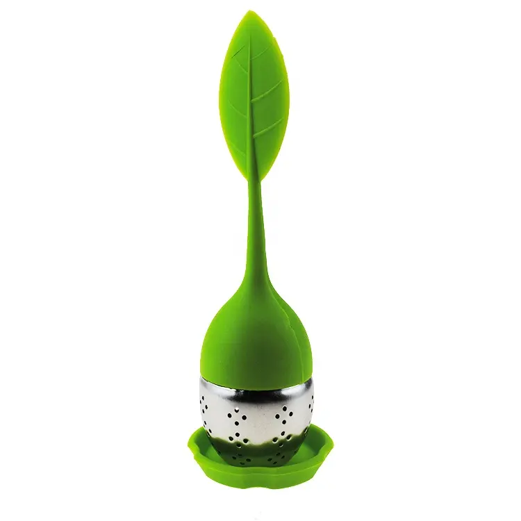 Creative tree leaves stainless steel silica gel tea infuser