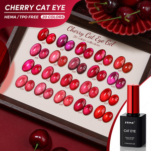 JTING Esmalte de Uñas en Gel Efecto Ojo de Gato, 20 Colores, Rojo <span class=keywords><strong>Cereza</strong></span>, Rojo Rubí, Magnético, Libre de TPO/Hema, OEM - Product Image 1