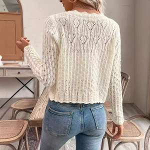 Suéter Cárdigan Casual de Invierno para <span class=keywords><strong>Mujer</strong></span>, 100% Algodón, Diseño Sólido Tejido con Cierre <span class=keywords><strong>Cruzado</strong></span> en la Parte Delantera, Colores en Contraste - Product Image 6