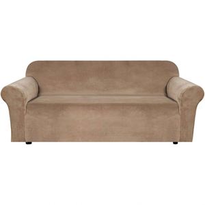 Luxury Velvet 3 Seat <b>Sofa</b> Slipcover Universal Fit <b>Stretch</b> Elastic <b>Cover</b> Modern Style Soft & Comfortable Solid Color - Product Image 1
