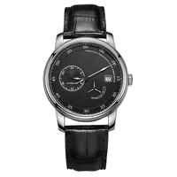 Montres automatiques mécaniques en acier pour hommes d'affaires, avec calendrier personnalisé et petite seconde, pour marque privée