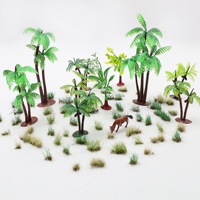 Arbre artificiel miniature en plastique pour table de sable, modèle de paysage d'automne, avec socle, pour micro-environnement artistique