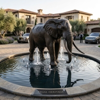 Sculpture d'éléphant en bronze grandeur nature, statue d'éléphant africain en bronze avec peau froissée détaillée pour hall d'hôtel ou espace public