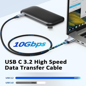 <b>Usb</b> 3.1 Type <b>C</b> Data <b>Cable</b> Nylon Braided Aluminum Alloy 0.5m For Mobile Phone - Product Image 4