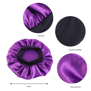 Beauty Lady Black Elastic Night Sleep Hat Gorra para la pérdida <span class=keywords><strong>de</strong></span> cabello Mujeres Banda ancha Mancha Maquillaje Gorro para el cabello - Product Image 2