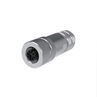 Conector Industrial M8 de 4 Pines para Montaje en Panel, Código A, IP67, Impermeable, Hembra, con Arnés de Cables
