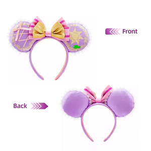 Bandeau oreilles de souris 2025 Cendrillon <span class=keywords><strong>Raiponce</strong></span> Princesse Arc Minnie Oreille Couvre-chef pour adultes enfants Bandeau vacances - Product Image 5