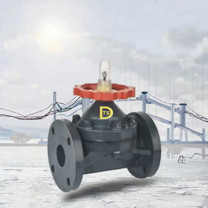 Vanne à diaphragme manuelle à bride RPP en PVDF, UPVC, CPVC pour haute température, 1 pouce - Product Image 3