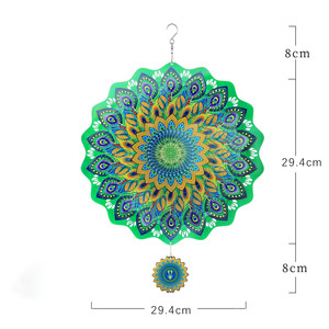 Filatori a vento da appendere in legno riutilizzabili con motivo a colibrì in metallo tagliato al laser appeso 3D <span class=keywords><strong>wind</strong></span> Spinner outdoor yard - Product Image 6