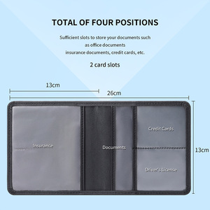 Portadocumentos de Coche de Cuero PU <span class=keywords><strong>Corto</strong></span> para Licencia y Seguro con Cierre Magnético - Product Image 5