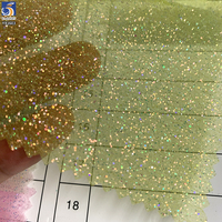 Tissu organza holographique pailleté YX1603 60 g/m², tissu transparent scintillant pour robes de soirée, robes de bal et vêtements de mode