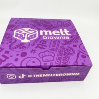Boîtes d'emballage pour gâteaux au brownie personnalisées, bon marché, en matériaux recyclés, transparentes, avec laminage mat et gaufrage pour contenants cadeaux alimentaires