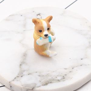 Offres Spéciales tasse à thé <span class=keywords><strong>chien</strong></span> <span class=keywords><strong>Corgi</strong></span> résine artisanat diverses races de chiens ceinture crochet résine breloques résine animaux pour la décoration - Product Image 3