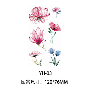 Tatuaje Temporal de Acuarela, Adhesivo Impermeable con Diseño Floral Pequeño y Transparente, Calcomanía Corporal para Fiestas, Uso Profesional y Festivales - Product Image 5