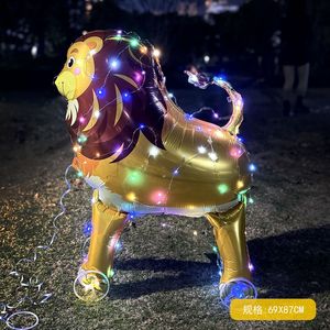 Emay Animaux Rougeoyants Avec Roues Ballons En Aluminium Dinosaures Licornes Éléphants <span class=keywords><strong>D</strong></span>écorations De Fête <span class=keywords><strong>D</strong></span>'<span class=keywords><strong>anniversaire</strong></span> - Product Image 1