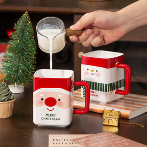 Mug de Noël créatif en céramique carré avec motif de Père Noël - Product Image 5