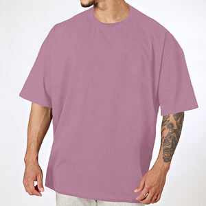 เสื้อยืดโอเวอร์ไซส์สีดำแบบดรอปโชว์เดอร์ขายส่ง เสื้อยืดเปล่าสไตล์สตรีทแวร์สั่งทำได้ เสื้อยืดผ้าฝ้ายหนาน้ำหนักมากสำหรับทุกเพศ - Product Image 2