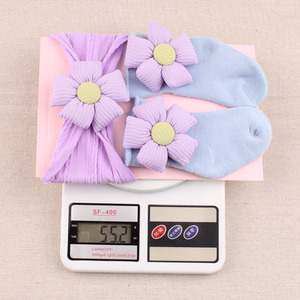 Set de Regalo de Diadema y Calcetines para Bebé de 0 a 1 Año, Decoración con Flores, Diadema y Calcetines para Bebé, Paquete Individual OPP, Regalo para Baby Shower - Product Image 2