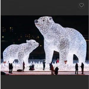 Kerstversiering 3d Led Motief Verlichte Ijsberen Voor Grote Levensgrote Dieren Sculpturen