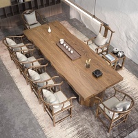 Table à thé multifonctionnelle en bois de pin massif de style chinois, sélectionnée avec soin, pour le bureau et l'hôtellerie